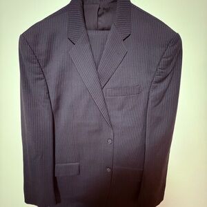 Calvin Klein Charcoal/blue Pinstripe Suit Jacket